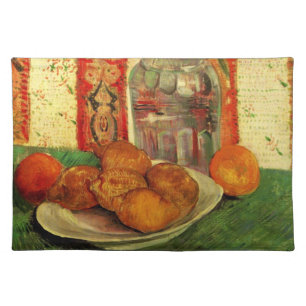 Still Life Decanter and Lemons by Vincent van Gogh Cloth Placemat