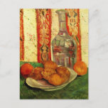 Still Life Decanter and Lemons by Vincent van Gogh Postcard<br><div class="desc">Still Life with Decanter and Lemons on a Plate by Vincent van Gogh is a vintage fine art post impressionism kitchen still life painting featuring a bottle, a carafe with water next to a variety of citrus fruit (lemons and oranges) on a platter in the kitchen. About the artist: Vincent...</div>