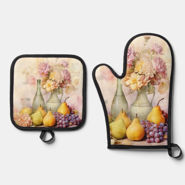 Still Life Design  Oven Mitt & Pot Holder Set (Front)