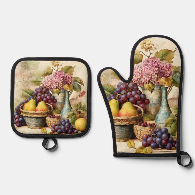 Still Life Design  Oven Mitt & Pot Holder Set (Front)