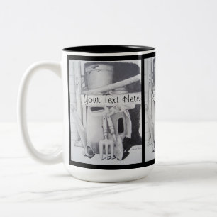 still life drawing of garden tools for gardeners Two-Tone coffee mug