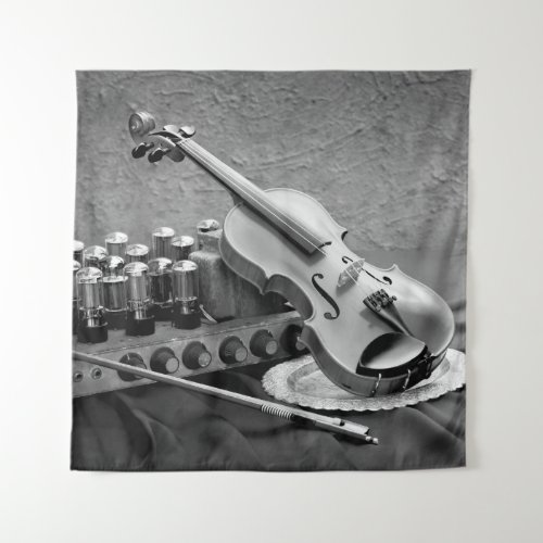 Still life fine art photography on musician techno tapestry