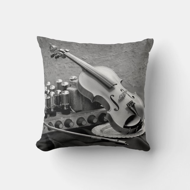 Still life fine art photography on musician techno throw pillow (Front)