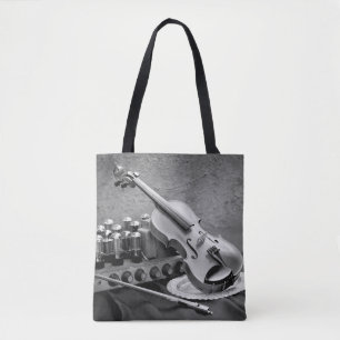 Still life fine art photography on musician techno tote bag