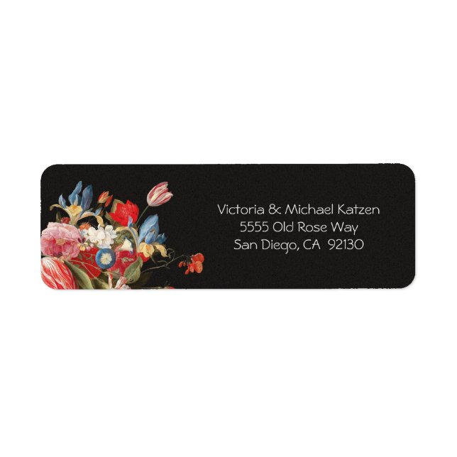 Still life Floral Dark & Moody Wedding Label (Front)