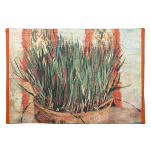 Still Life Flowerpot w Chives by Vincent van Gogh Cloth Placemat