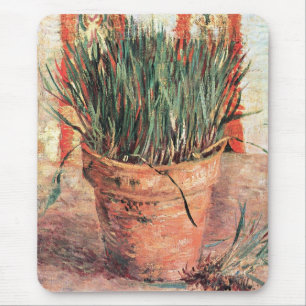 Still Life Flowerpot w Chives by Vincent van Gogh Mouse Pad