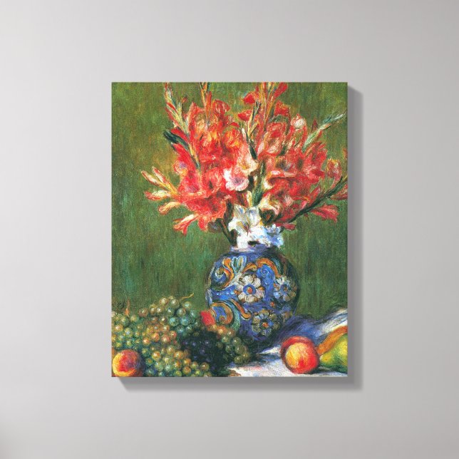 Still Life Flowers and Fruit by Pierre Renoir Canvas Print (Front)