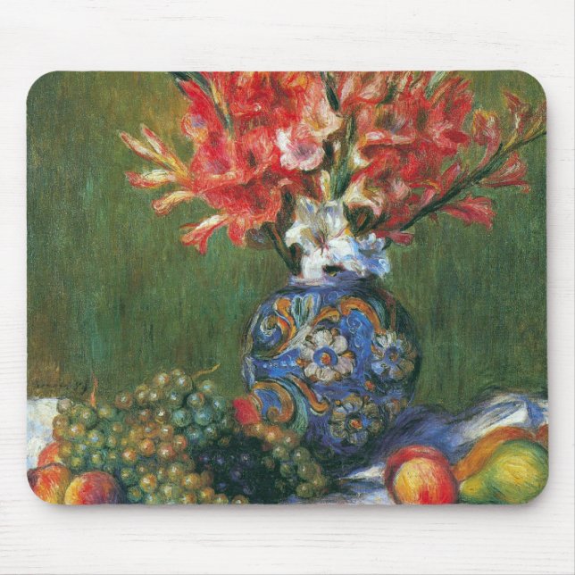 Still Life Flowers and Fruit by Pierre Renoir Mouse Pad (Front)