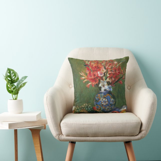 Still Life Flowers and Fruit by Pierre Renoir Throw Pillow (Chair)