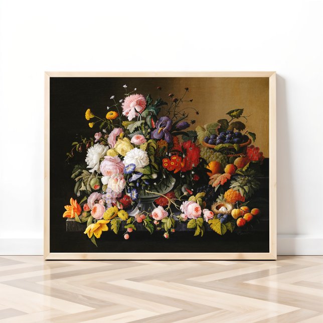 Still Life Flowers and Fruit by  Severin Roesen Poster (Creator Uploaded)