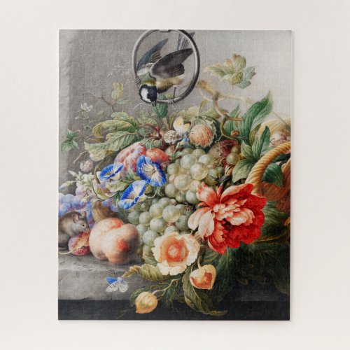Still Life Flowers and Fruits Classical Art Jigsaw Puzzle