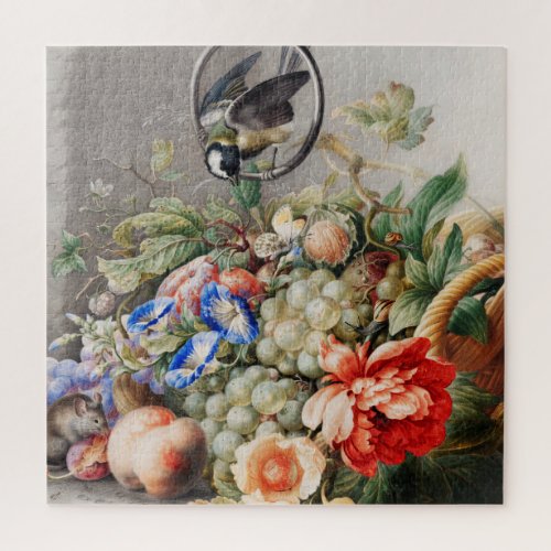 Still Life Flowers and Fruits Classical Art Jigsaw Puzzle