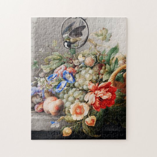 Still Life Flowers and Fruits Classical Art Jigsaw Puzzle