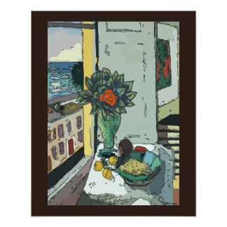Still Life Flowers by window Photo Print