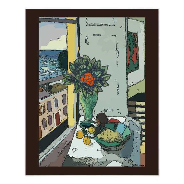 Still Life Flowers by window Photo Print (Front)
