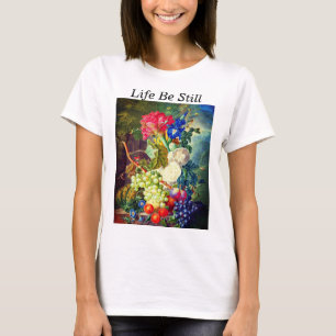 Still Life Flowers, Fruit Watercolor by Jan van Os T-Shirt
