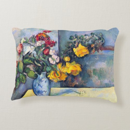 Still Life Flowers in a Vase By Paul Cezanne Accent Pillow