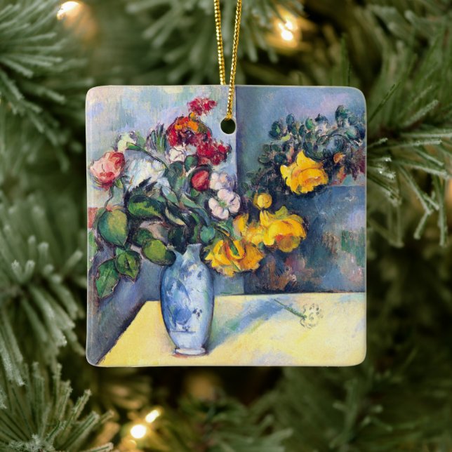 Still Life Flowers in a Vase By Paul Cezanne Ceramic Ornament (Tree)