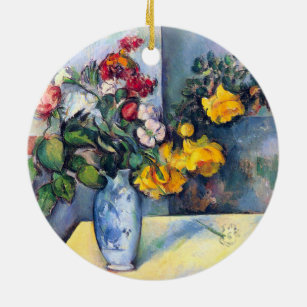 Still Life Flowers in a Vase By Paul Cezanne Ceramic Ornament