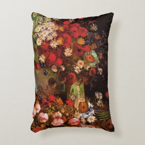 Still Life Flowers in a Vase by Vincent van Gogh Accent Pillow