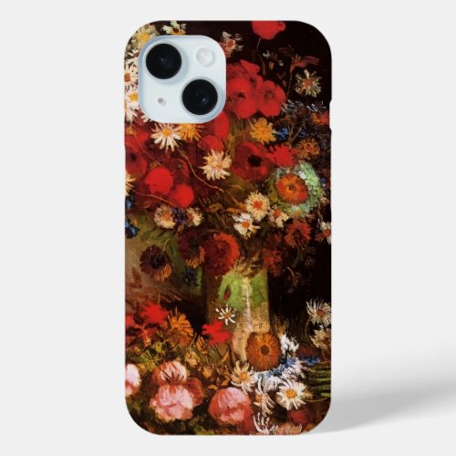 Still Life Flowers in a Vase by Vincent van Gogh iPhone 15 Case