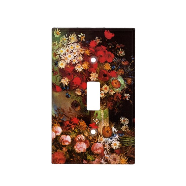 Still Life Flowers in a Vase by Vincent van Gogh Light Switch Cover (Front)