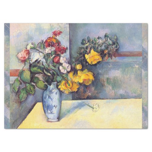 STILL LIFE FLOWERS IN A VASE CEZANNE PAINTING TISSUE PAPER