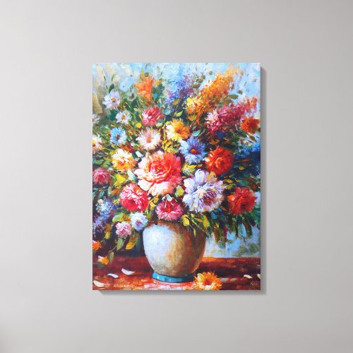 Still Life Flowers In Vase Canvas Print