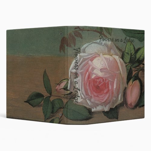 Still Life Flowers on a Ledge by Otto Ottesen 3 Ring Binder
