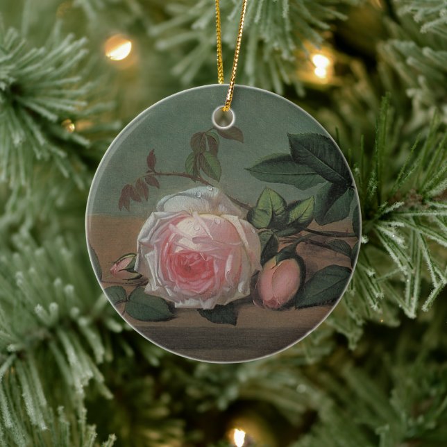 Still Life Flowers on a Ledge by Otto Ottesen Ceramic Ornament (Tree)
