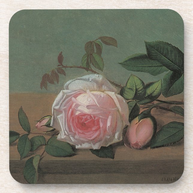Still Life Flowers on a Ledge by Otto Ottesen Coaster (Front)
