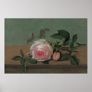 Still Life Flowers on a Ledge by Otto Ottesen Poster