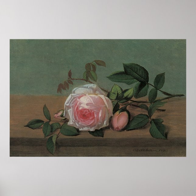 Still Life Flowers on a Ledge by Otto Ottesen Poster (Front)