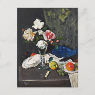 Still Life Fruit and Roses   George Leslie Hunter Postcard
