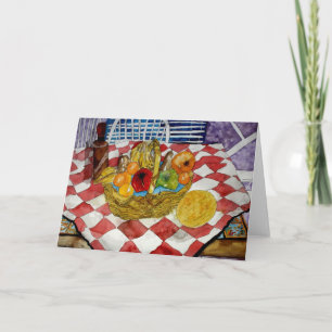 still life fruit basket 3 greeting card food