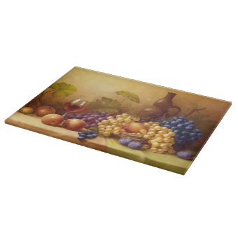 Still Life Fruit/Decorative Glass Cutting Board | Zazzle