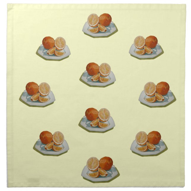 Still life fruit sliced orange realist art napkins (Front)