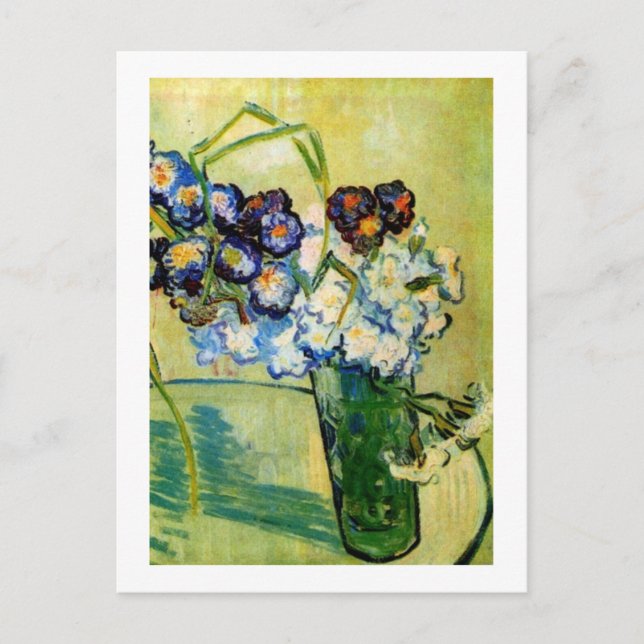 Still Life Glass Carnations Van Gogh Fine Art Postcard (Front)