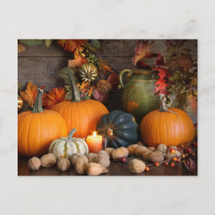 Still Life Harvest  Decoration For Thanksgiving Holiday Postcard