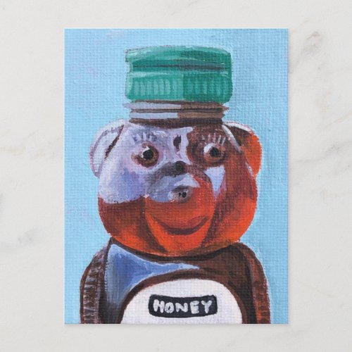 Still Life Honey Bear Painting Print Postcard