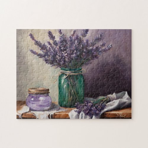 Still Life Lavender Flowers Jigsaw Puzzle