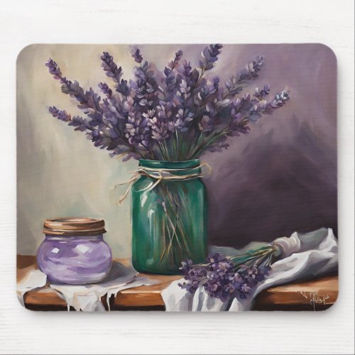 Still Life Lavender Flowers Mouse Pad