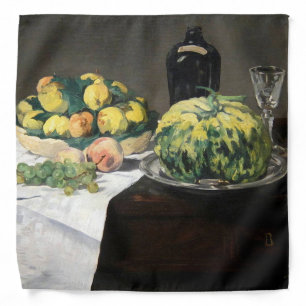 Still Life Lemon Peaches by Manet Impressionist Bandana