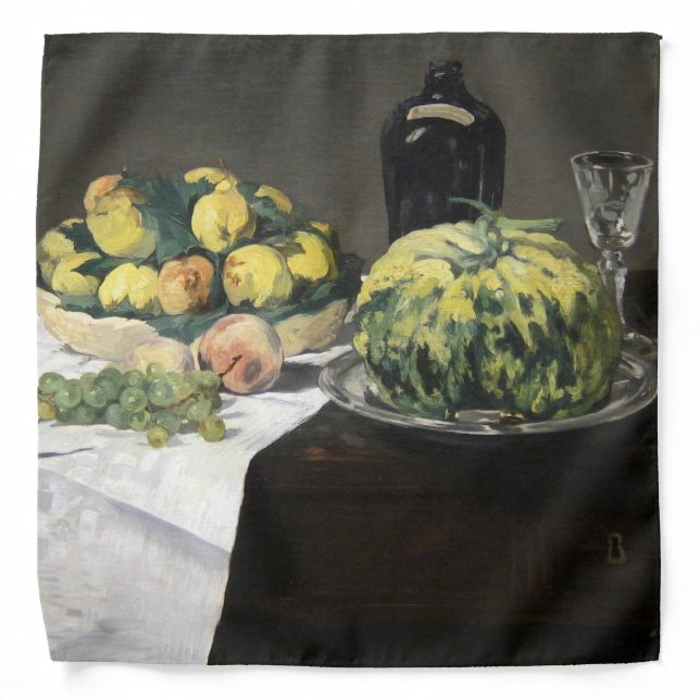 Still Life Lemon Peaches by Manet Impressionist Bandana (Front)