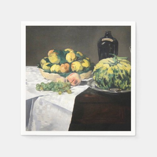 Still Life Lemon Peaches by Manet Impressionist Napkins