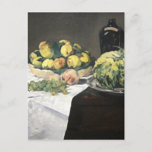 Still Life Lemon Peaches by Manet Impressionist Postcard