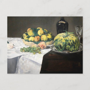 Still Life Lemon Peaches by Manet Impressionist Postcard