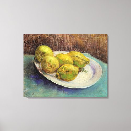 Still Life Lemons on a Plate by Vincent van Gogh Canvas Print