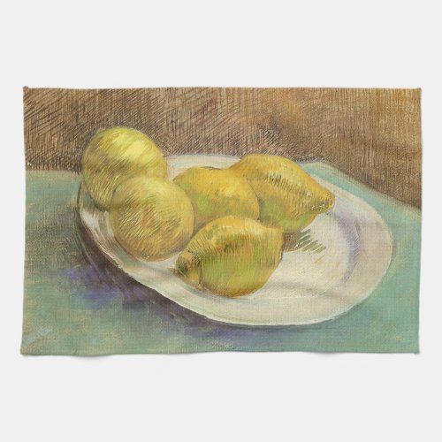 Still Life Lemons on a Plate by Vincent van Gogh Kitchen Towel